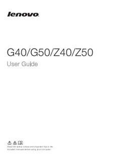 Lenovo G40 manual. Tablet Instructions.